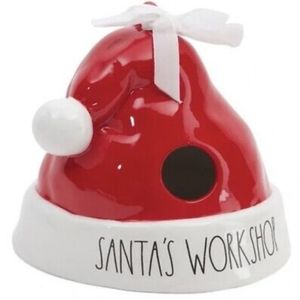 NIB Rae Dunn Pottery Santa's Workshop Hat Birdhouse